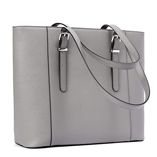 Image of Telena Laptop Tote Bag for Women, 15.6 Inch Shoulder Tote Bag Leather Briefcase for Women, Large Capacity Handbag Bags | 15.6 Inch