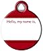 Dog Tag Art Cute Hello My Name is Custom Pet ID Tag for Dogs and Cats, Personalized Dog Tag with Customized Identification Information, Hello, My Name is, Large (1.25