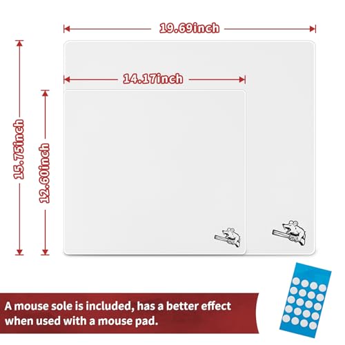 Image of Glass Gaming Mouse Pad, 320mm x 360mm, FPS Game, Special Tempered Glass, Durable, 3mm Thick, Accurately and Quickly Target Your Opponents (320mm x 360mm, White)