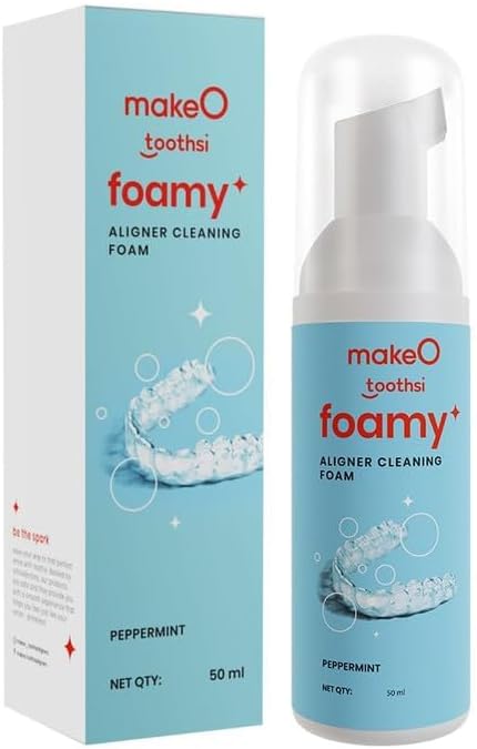toothsi Foamy Aligner Cleaning Foam - Peppermint Flavor | 50ml | Antibacterial Formula for Dentures, Retainers & Aligners | Stay Fresh & Odor-Free | Easy and Portable