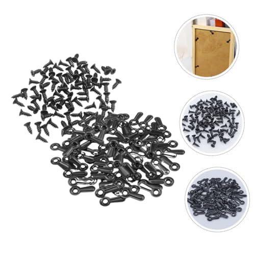 Image of 100pcs Picture Frame Hardware Clips with Screws Versatile Photo Frame Backing Fasteners for Wall Hanging Suitable for Pictures Artworks and Home Decor