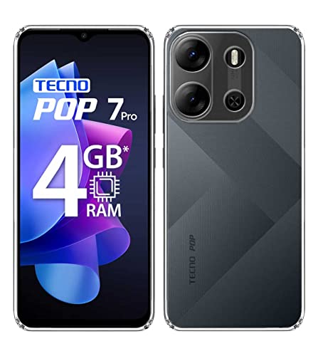 Image of Soft Silicone TPU Back Cover Compatible with Tecno Pop 7 Pro, Transparent