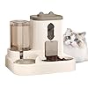 Two-in-One Upgraded Gravity Pets Feeder and Water Dispenser Combo Set, Pet Cat Dog Automatic Feeder and Water Dispenser for Small and Medium Pets Cats Dogs, Large Capacity & Washable