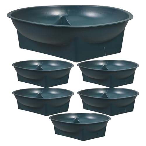 VALICLUD Lot de 6 Pots à Fleurs Verts Ronds 16X16X5 CM pour Tombe Jardinière Funéraire Solide et Bol à Fleurs Commémoratif Intérieur et Extérieur Accessoires Jardinage Tombeaux