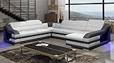 MODERNE ECKSOFA MOS 01535 Lord C ECKCOUCH MIT SCHLAFFUNKTION IN Echtleder