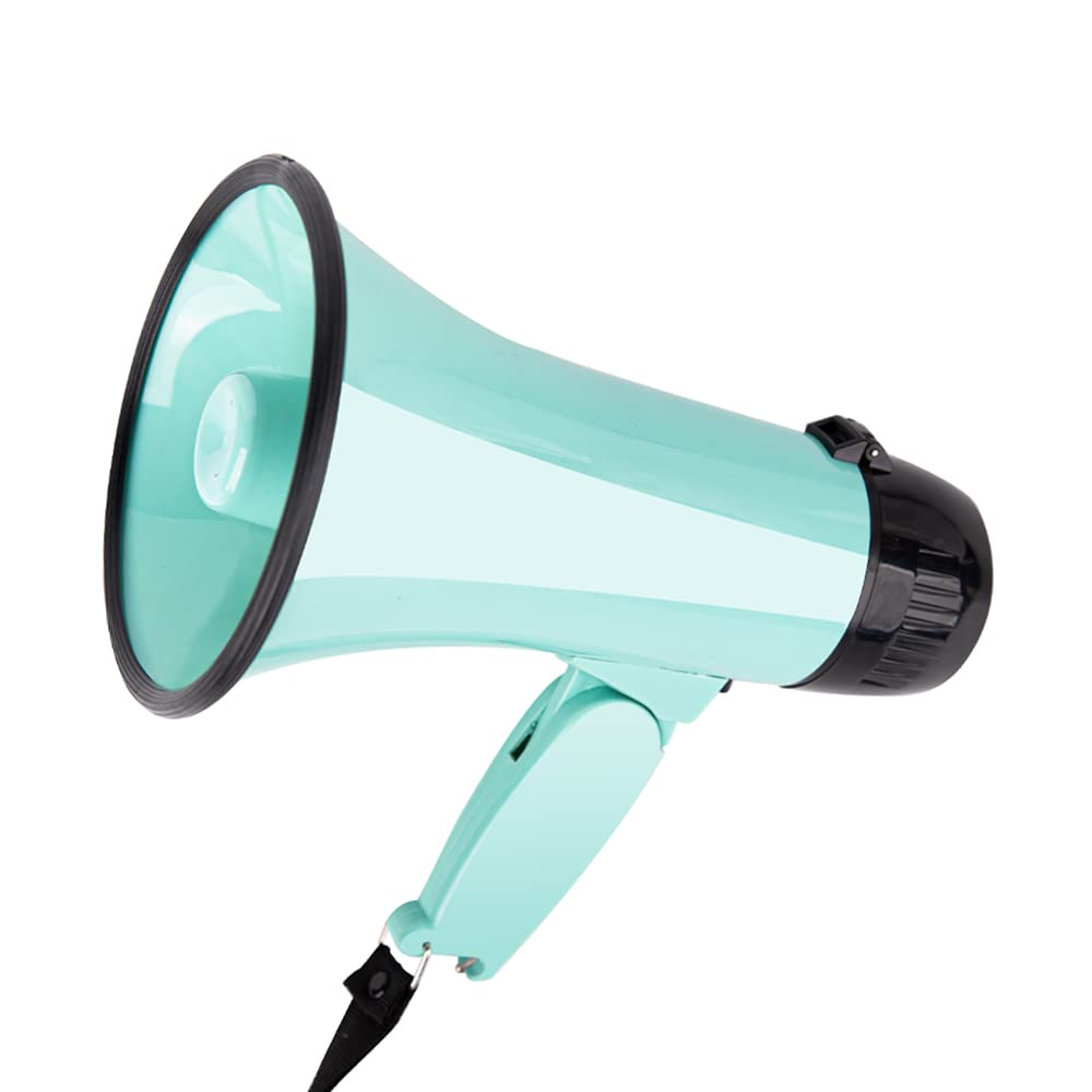 MyMealivos Portable Megaphone Bullhorn 20 Watt Power Megaphone Speaker Voice and Siren/Alarm Modes with Volume Control and Strap (Teal)