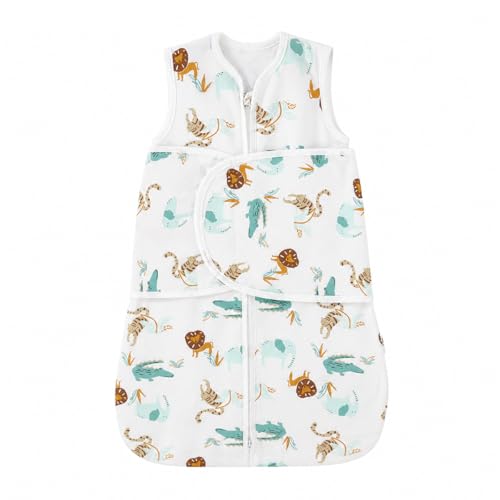 Image of SNOWIE SOFT Baby Swaddles for Newborns 3-12 Months, 100% Cotton Baby Swaddle Wrap for Newborns Arms Up Newborn Sleeping Blanket Zipping Infant Sleeping Bag Sleep Sacks for Startle Reflex for Infant