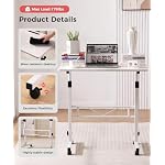 KLSMYHOKI Standing Desk Adjustable Height, Mobile Stand Up Desk with Wheels Small Computer Desk Rolling Desk, Portable Laptop Desk White Standing Table Home Office Desks 16"x31.5" Height 27"-43.5" - Image 5