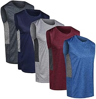 Men's Quick Dry Fit Dri-Fit Jersey Sleeveless Tank Top Muscle Yoga Active Performance