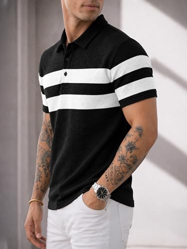 Image of Noble Monk Men's Regular Fit Polo Neck T-Shirt | Half Sleeve
