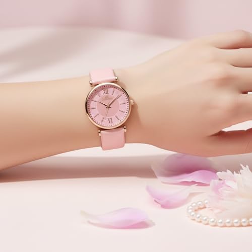 Image of IIK COLLECTION Watches for Women Round Dial |Analogue Quartz Movemnet Ladies Watch|Long Battery Life|Leather Bracelet Strap|Buckle Lock Clasp Safety Watches for Girls