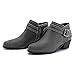 Athlefit Women's Chunky Low Heel Ankle Boots Classic Pointed Toe Side Zipper Grey Booties Size 8