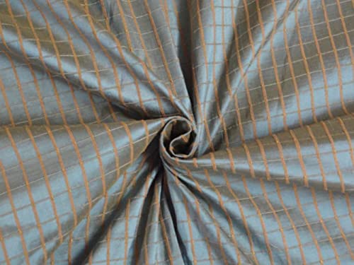 Tissu Soie Bleu Glacé WafflePlaids pour Rideaux et Coussins Chic