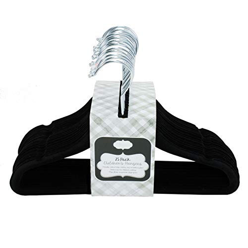 Image of Home Expressions Ultra-Thin Premium Velvet Hangers - Space Saving Clothes Hangers - Non-Slip Hangers for Children - Maximize Closet Space - 25 Pack (Black)