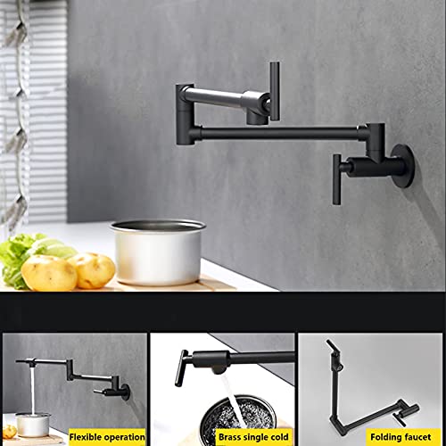 Robinet de remplissage de marmite noir pivotant et extensible monotrou