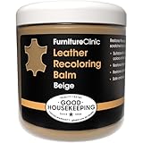 The Original Leather Recoloring Balm by Furniture Clinic - Beige Leather Dye for Furniture, Couches & Car Seats - Restore Scratched, Faded, & Damaged Surfaces