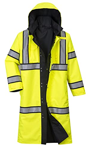 Portwest Hi-Vis Reversible Raincoat - UH447, Yellow/Black, XL2