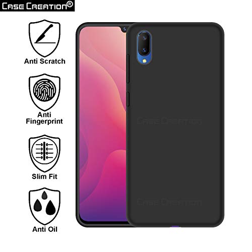 Image of Case Creation Luxurious OG Series for Vivo V11 Pro Case Cover,Anti-Dirty Slim Case Frosted Matte Cute Candy TPU Raised Bezel (Splash of Color) Back Cover for Vivo V11 Pro -Black