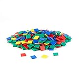 hand2mind Plastic, Square, Assorted Color Tiles for Counting (Set of 400)