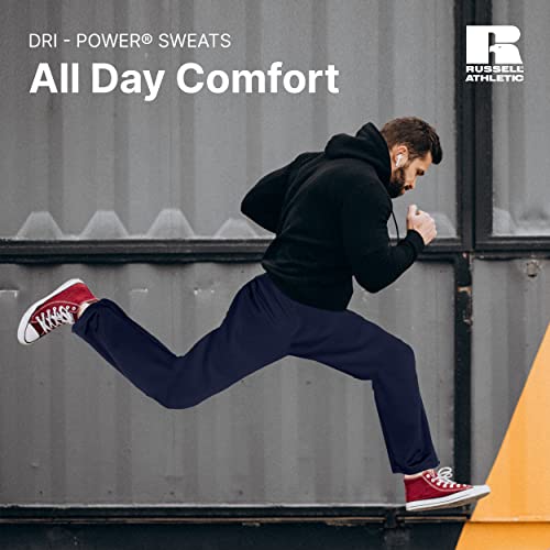 Russell Athletic Big And Tall Sweatpants For Men – Fleece Open Bottom Sweatpants Black #TOP4