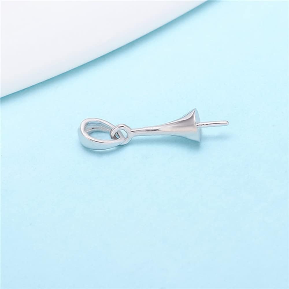 Sterling Silver Elegant Simple Bail Pin Pendant Fitting for Pearl Jewelry, Design Pendant Mount for Women DIY Jewelry Making - Image 2