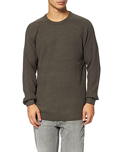 Urban Classics Ribbed Raglan Sweater Sudadera, Blackbird, M para Hombre