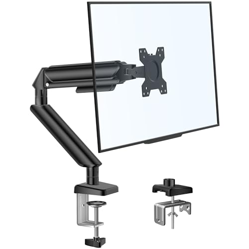 FORGING MOUNT モニターアーム ガス式シングルアーム 13~30インチ（2~9kg）対応ディスプレイアーム ガス圧 VESA75*75/100*100 グロメット式＆クランプ式 多角度調節 ケーブル収納