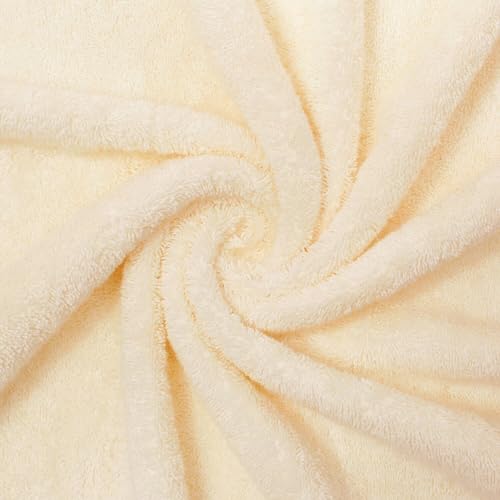 500 GSM Hypoallergenic Cotton Terry Cloth 46” Fabric By The Yard (Ivory, 1 Yard)