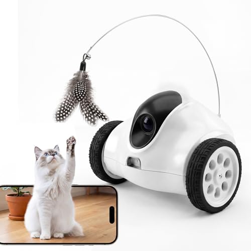 Pet Companion Robot with 720P HD Camera,Interactive Toy for Dogs and Cats,360°Movement, Night Vision, Two-Way Audio,App Control(Only 2.4G WiFi)