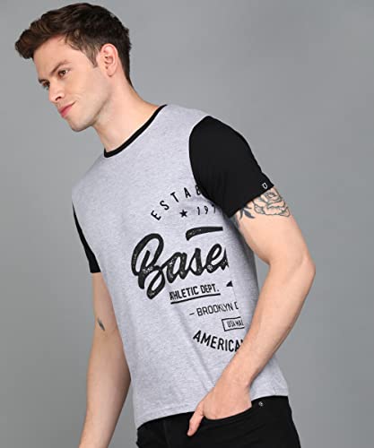 Image of Urbano Fashion Men's Graphic Printed Round Neck Half Sleeve Slim Fit Cotton T-Shirt