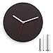 Produktbild CLOKK 1-SS - Individualisierbare Minimal Designer Wanduhr schwarz, Ø 30 cm aus MDF mit leisem Uhrwerk ohne Ticken, inkl. 7 Zeigern, ideal für Zuhause und Büro