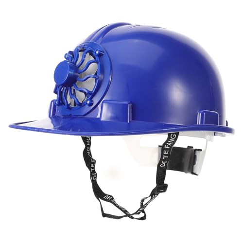 Housoutil Industrial Hard Hat with Solar Fan Safety Helmet Fast Cooling Working Helmet for Construction Blue