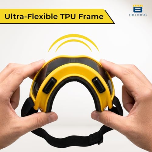 Image of Premium Adult Motocross Dirt Bike Racing, Cycling Goggles - Transparent Lens, Adjustable Strap with Extra Back Padding for Comfort