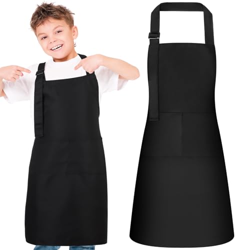 dusaniyali 2 Stück Kochschürze, Kinderschürze, Schürze für Jungen und Mädchen - Grillschürze, Malkittel für Kochen, Malen, Grillen