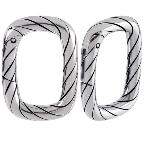 Beebeecraft 1 Box 2Pcs Spring Gate Ring Small 316 Stainless Steel Rectangle Necklace Spring Clasp Connector Closure for Jewelry Making Bracelet Anklet DIY Crafts Men by Beebeecraft - Used condition - US$10.11