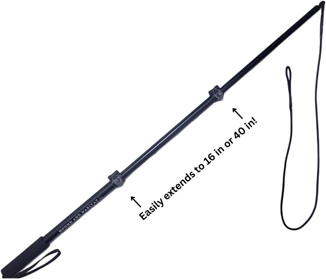 Flirt Pole For Dogs- Extendable Heavy Duty Flirt Pole For Dogs- Interactive Dog Training Toy w/ Interchangeable Lures & Instructional Guide- Engaging Heavy Duty Dog Toy- Flirt Pole For Large Pups
