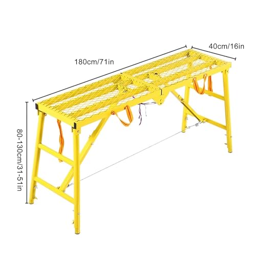 Plate-forme d'échafaudage pliable et réglable en métal robuste - 3
