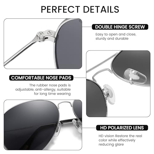 Image of DUCO Classic Aviator Sunglasses for Men Women Retro Polarized Sun Glasses UV400 Protection Driving Fishing 3025