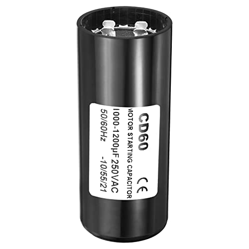 PATIKIL CD60 Motor Start Capacitor, 1000-1200uF/250VAC 50/60Hz, Round Polypropylene Capacitor for Electric Motor Starts