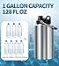 GAGANIU Insulated Water Bottle, 1 Gallon Jug with Handle, 128 oz Stainless Steel Large Water Bottle Wide Mouth Double Vacuum for Hot & Cold Drinks, Stainless Steel