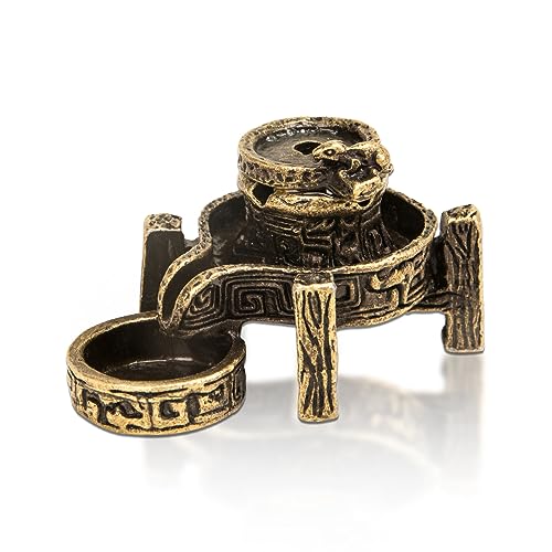 Comidox 1Pcs Vintage Brass Backflow Incense Holder Mini Zen Waterfall Incense Burner for Office Home Décor