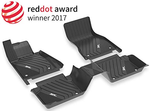 3W Floor Mats Compatible for BMW X2 2018-2021 Custom Fit TPE All Weather 1st&2nd Row Full Set Car Mats, Black