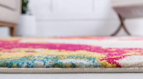 Image of Unique Loom Estrella Collection Colorful Abstract Multi Area Rug (5' 0 x 8' 0)