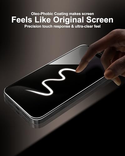 Image of Affix 2 Pack for Privacy iPhone 15 Pro Full Coverage Tempered Glass, Screen Protector Guard with Easy Fix Installation Tool, 9H Hardness Shatterproof, HD Clear Scratch Resistant