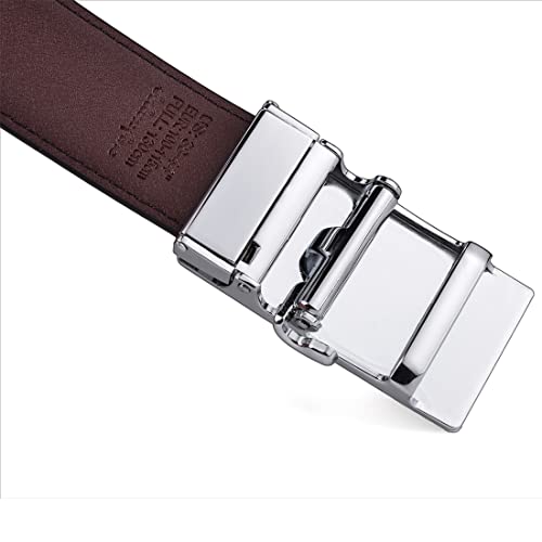 Beltox Man’s Leather Belt Ratchet Skinny 1.28”Slide Buckle Youth Strap（Coffee01,37-44 Inch Waist） #TOP4