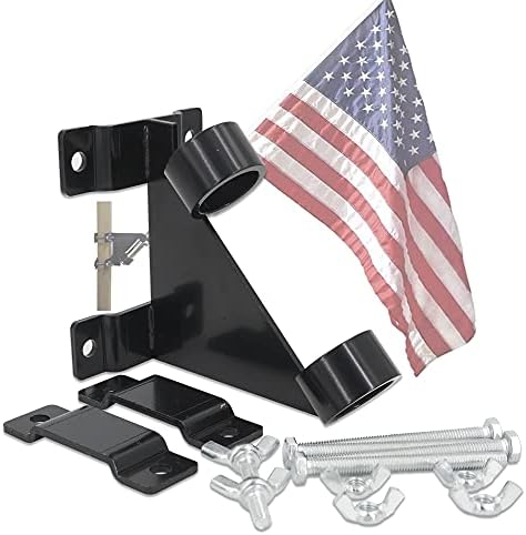 Intcoll No Drill Removable Flagpole Mount Bracket Kit Flag Holder/Clamp for Railing, Balcony, RV
