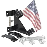 Intcoll No Drill Removable Flagpole Mount Bracket Kit Flag Holder/Clamp for Railing, Balcony, RV