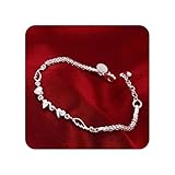 Prime+Deals Sale 925 Sterling Silver Bracelet for Women Dollar Items My+Orders Haul Store Clearance Outlet Gifts for Her Simple Adjustable Bangle Bracelets Wedding Mother's Day Jewelry for Her