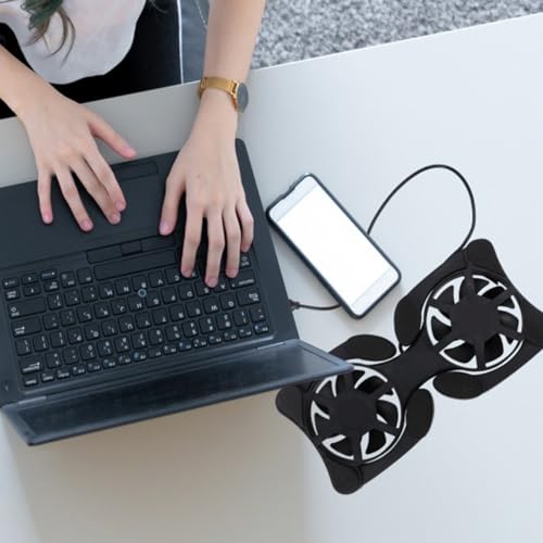 Base de enfriamiento plegable para portátiles con ventiladores duales miniatura 4