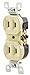 Leviton 15 Amp 2wire Duplex Receptacle, Ivory